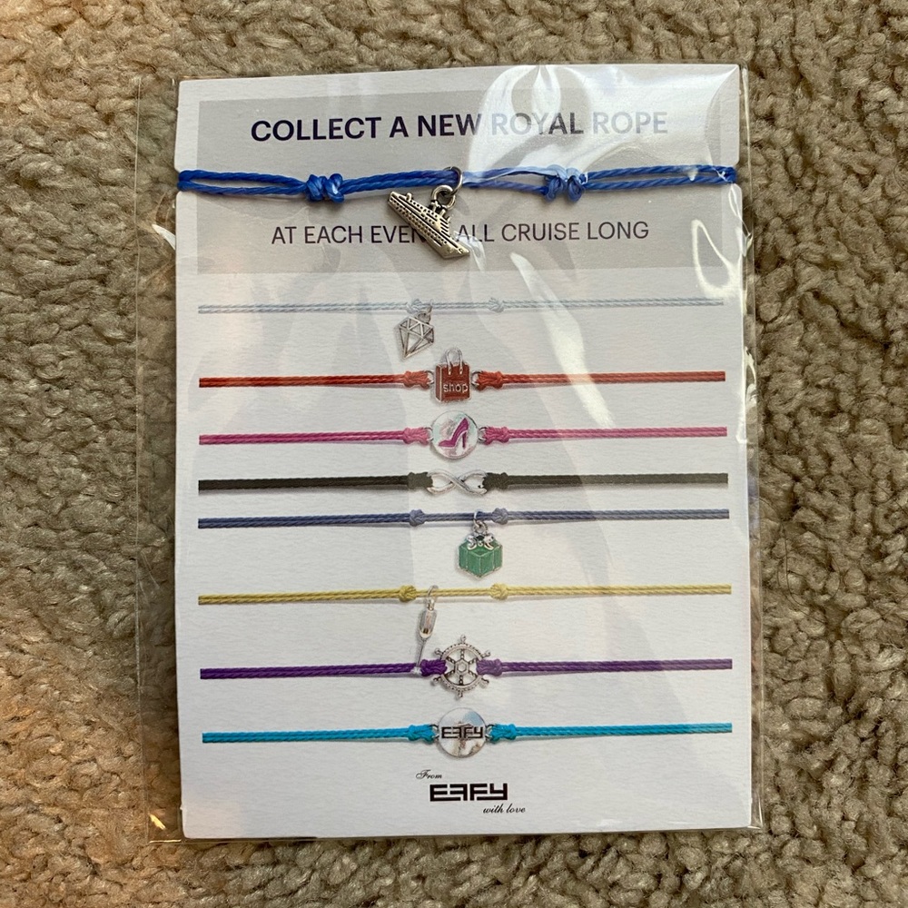 Effy Rope Bracelet in blue with cruise ship charm